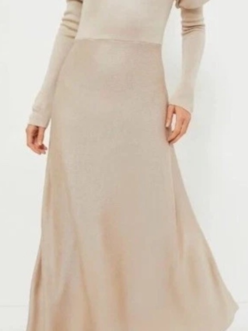 POMANDERE Classic Maxi Skirt in Beige SIZE M
